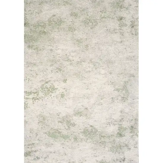 Cream And Green Abstract Area Rug Photo 5