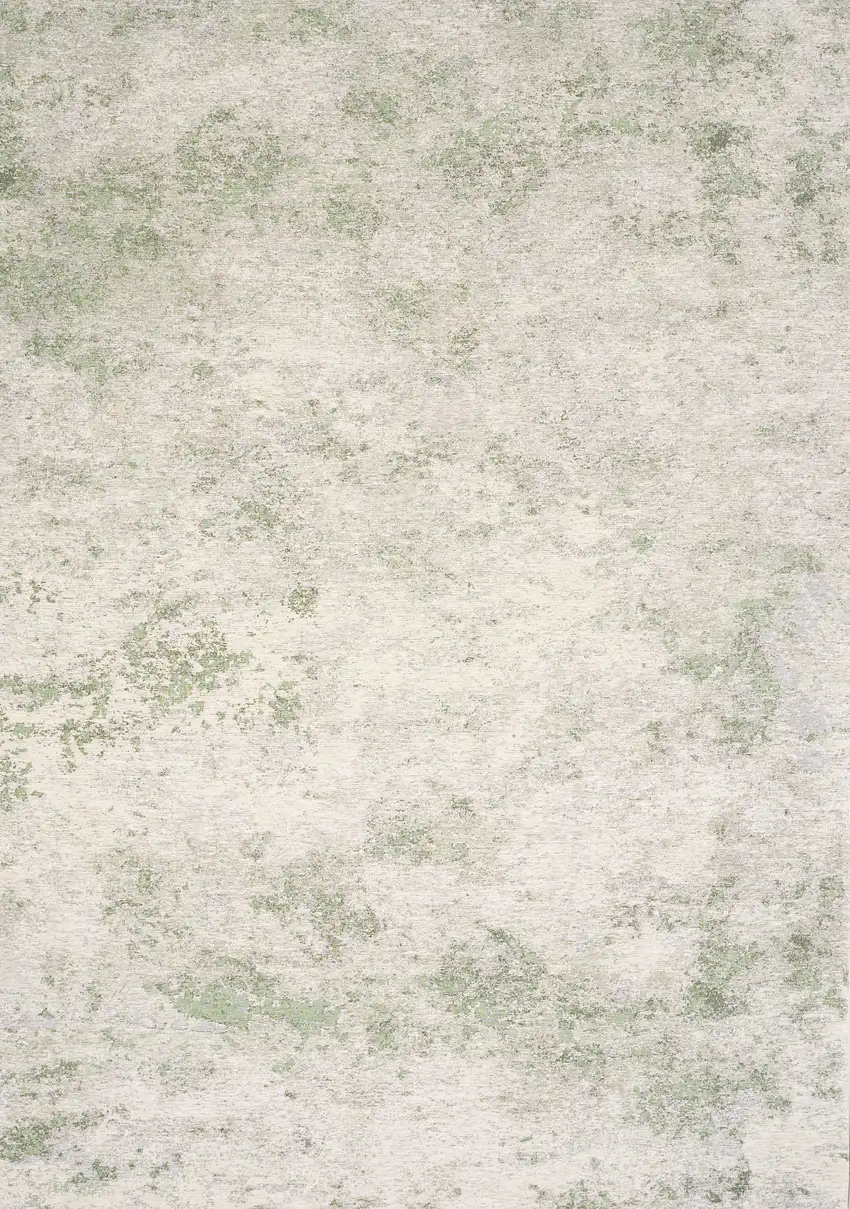 Cream And Green Abstract Area Rug Photo 5