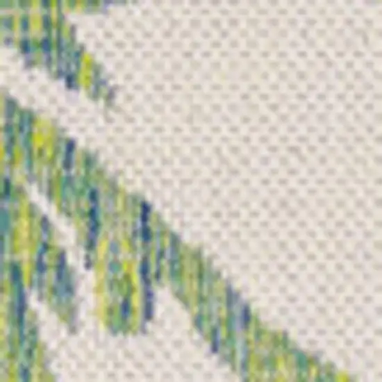 Cream And Green Floral Indoor Outdoor Area Rug Photo 2