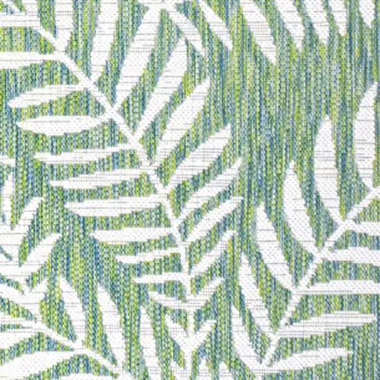 Cream And Green Floral Indoor Outdoor Area Rug Photo 2