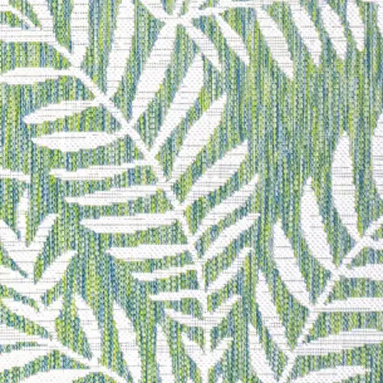 Cream And Green Floral Indoor Outdoor Area Rug Photo 2