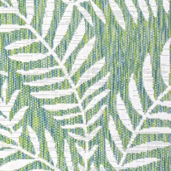 Cream And Green Floral Indoor Outdoor Area Rug Photo 2