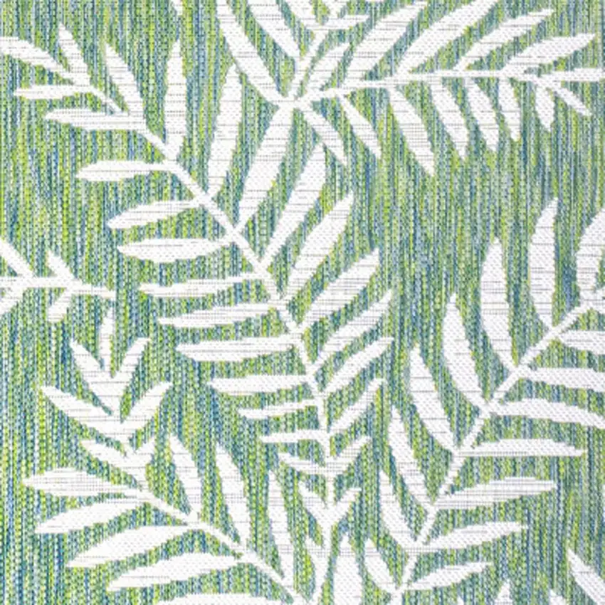 Cream And Green Floral Indoor Outdoor Area Rug Photo 3