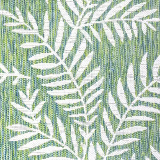 Cream And Green Floral Indoor Outdoor Area Rug Photo 3
