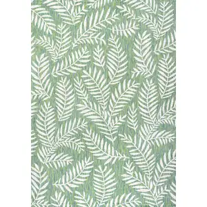Photo of Cream And Green Floral Indoor Outdoor Area Rug