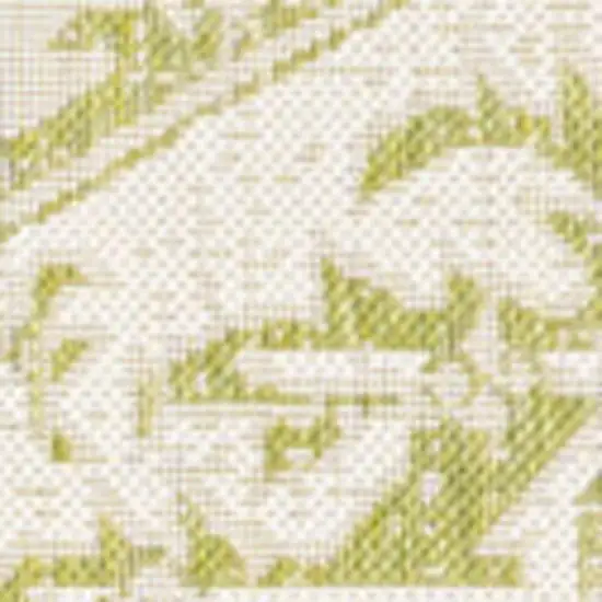 Cream And Green Medallion Indoor Outdoor Area Rug Photo 2