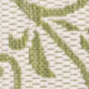 Photo of Cream And Green Medallion Indoor Outdoor Area Rug