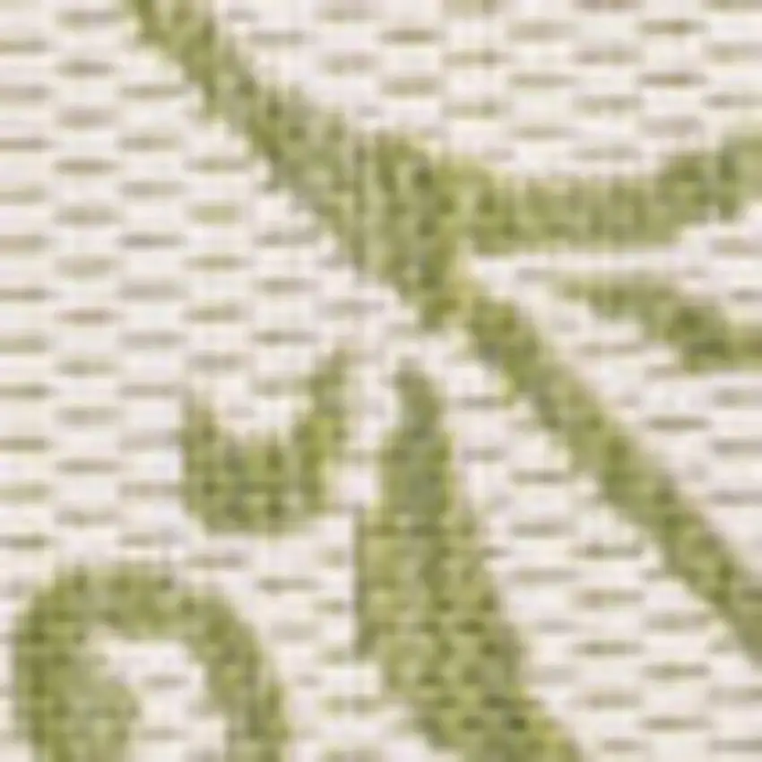 Cream And Green Medallion Indoor Outdoor Area Rug Photo 2