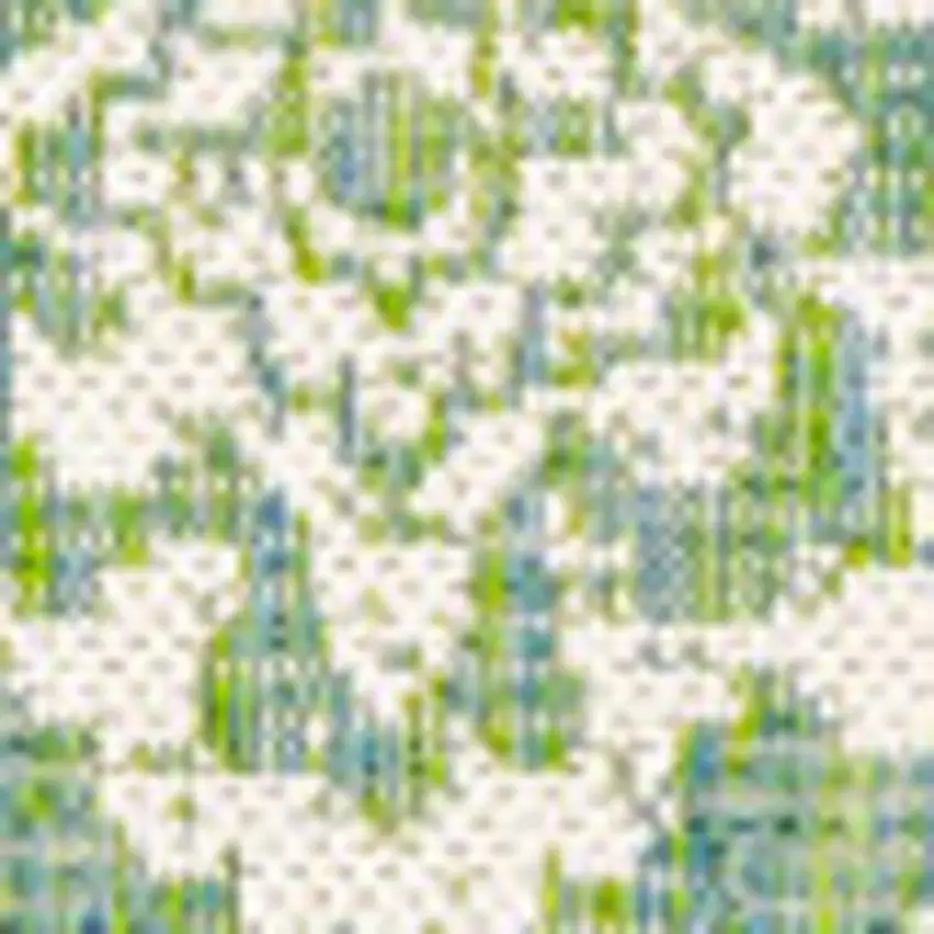 Cream And Green Medallion Indoor Outdoor Area Rug Photo 2