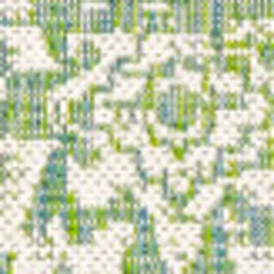 Cream And Green Medallion Indoor Outdoor Area Rug Photo 2