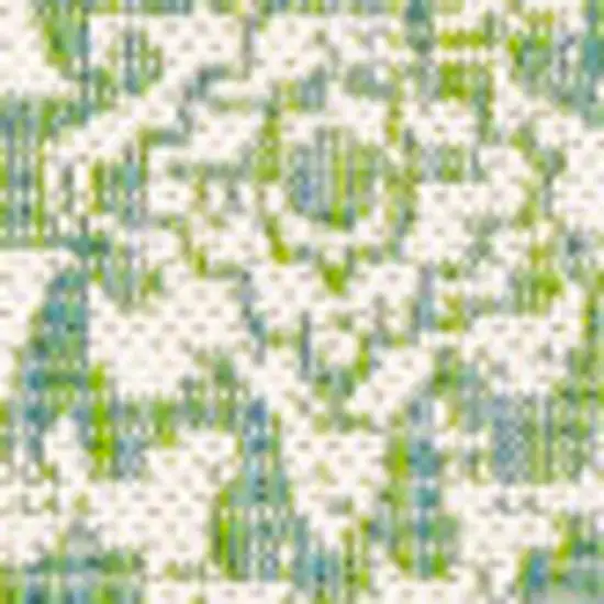 Cream And Green Medallion Indoor Outdoor Area Rug Photo 2