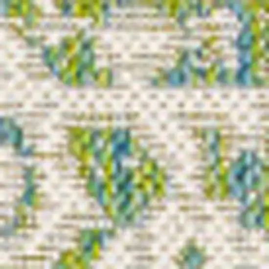 Cream And Green Medallion Indoor Outdoor Area Rug Photo 2