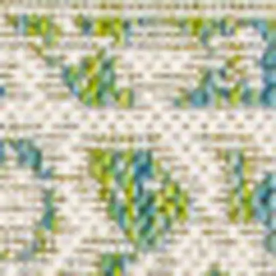 Cream And Green Medallion Indoor Outdoor Area Rug Photo 2