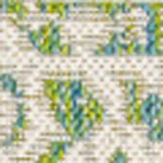 Cream And Green Medallion Indoor Outdoor Area Rug Photo 2