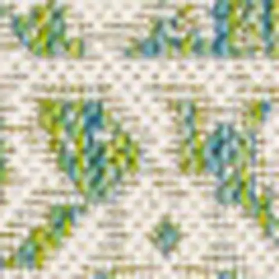 Cream And Green Medallion Indoor Outdoor Area Rug Photo 2