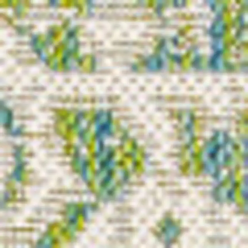 Cream And Green Medallion Indoor Outdoor Area Rug Photo 2