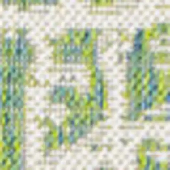 Cream And Green Medallion Indoor Outdoor Area Rug Photo 2