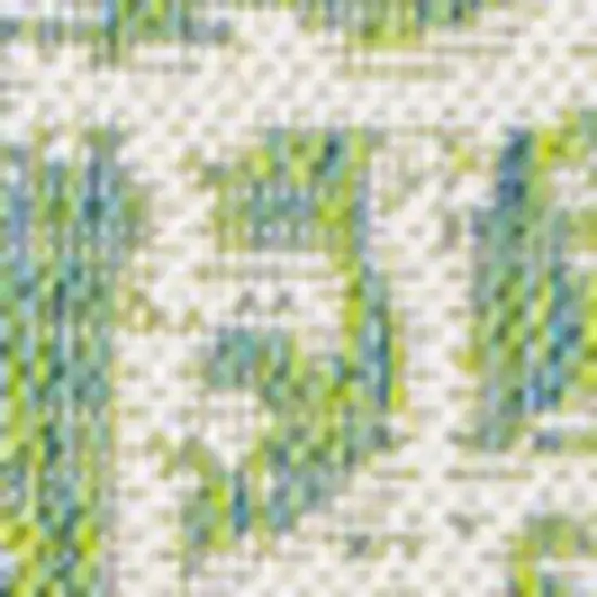 Cream And Green Medallion Indoor Outdoor Area Rug Photo 2