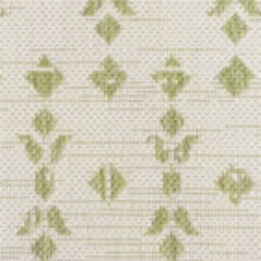Cream And Green Trellis Indoor Outdoor Area Rug Photo 2
