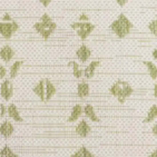 Cream And Green Trellis Indoor Outdoor Area Rug Photo 2