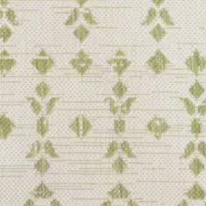 Photo of Cream And Green Trellis Indoor Outdoor Area Rug