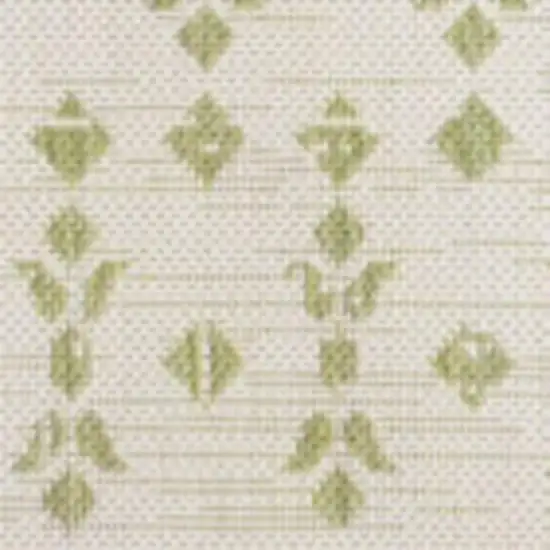 Cream And Green Trellis Indoor Outdoor Area Rug Photo 2