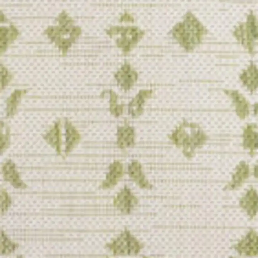 Cream And Green Trellis Indoor Outdoor Area Rug Photo 2