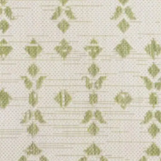 Cream And Green Trellis Indoor Outdoor Area Rug Photo 3