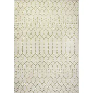 Photo of Cream And Green Trellis Indoor Outdoor Area Rug