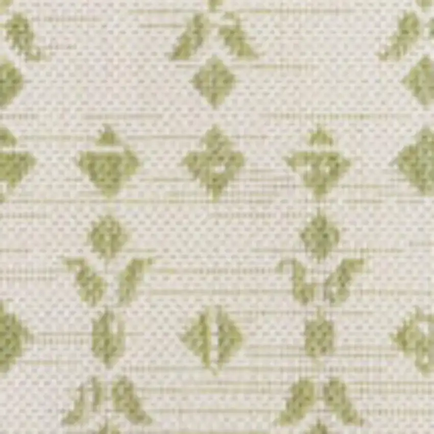 Cream And Green Trellis Indoor Outdoor Area Rug Photo 2