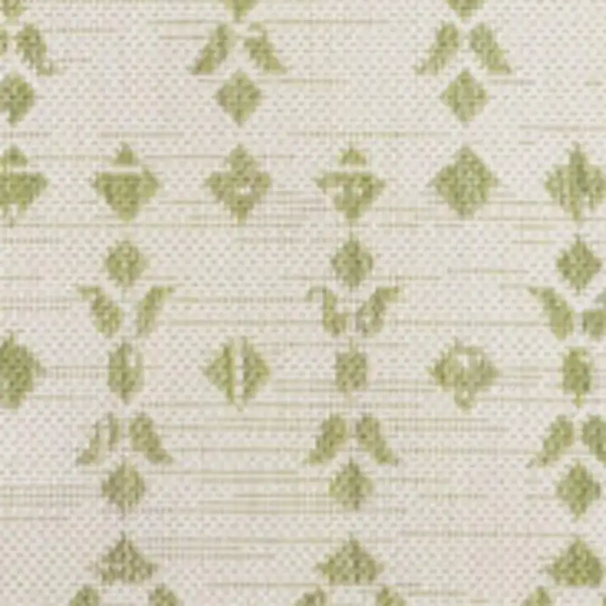 Cream And Green Trellis Indoor Outdoor Area Rug Photo 3
