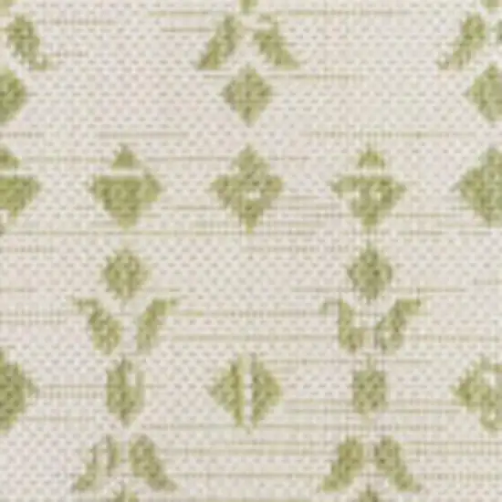 Cream And Green Trellis Indoor Outdoor Area Rug Photo 2