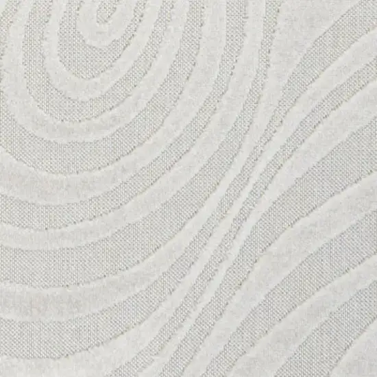 Cream And Ivory Abstract Indoor Outdoor Area Rug Photo 2
