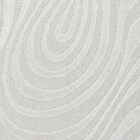 Cream And Ivory Abstract Indoor Outdoor Area Rug Photo 2
