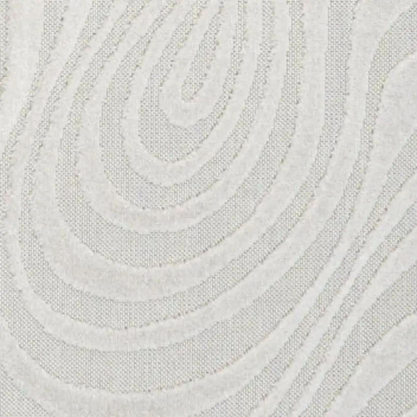 Cream And Ivory Abstract Indoor Outdoor Area Rug Photo 2