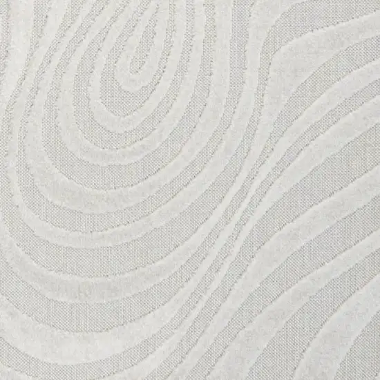 Cream And Ivory Abstract Indoor Outdoor Area Rug Photo 3