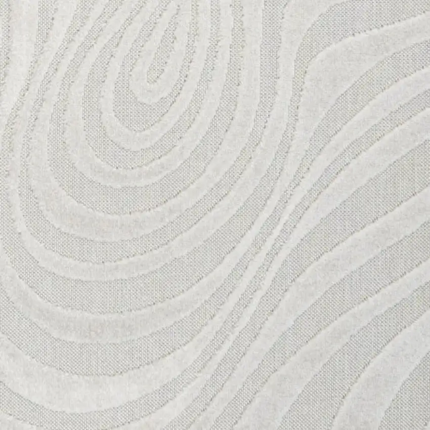 Cream And Ivory Abstract Indoor Outdoor Area Rug Photo 2
