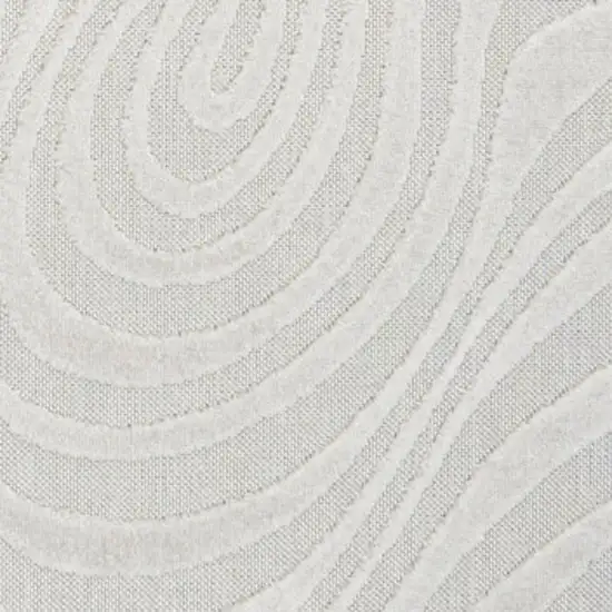 Cream And Ivory Abstract Indoor Outdoor Area Rug Photo 2