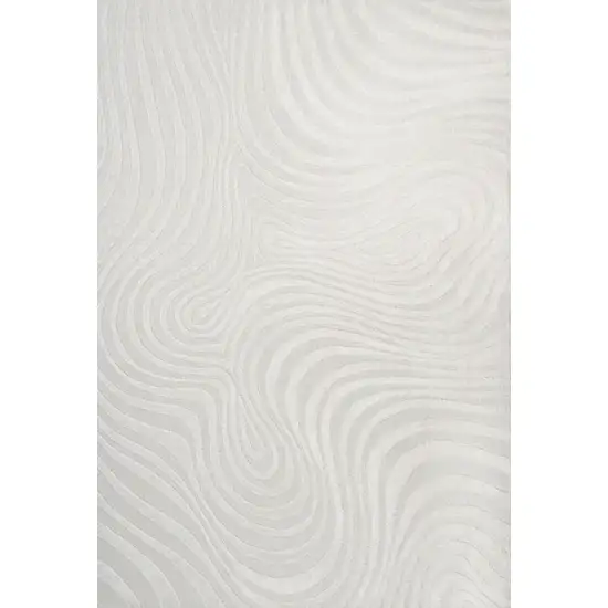 Cream And Ivory Abstract Indoor Outdoor Area Rug Photo 3