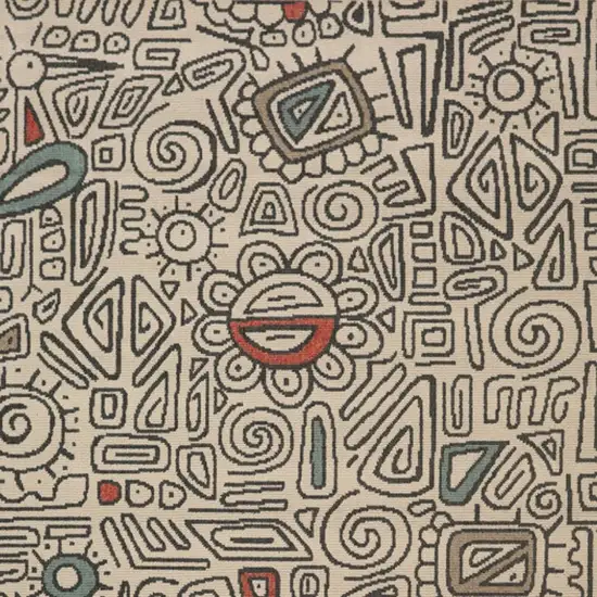 Cream And Ivory Abstract Square Rug Photo 4