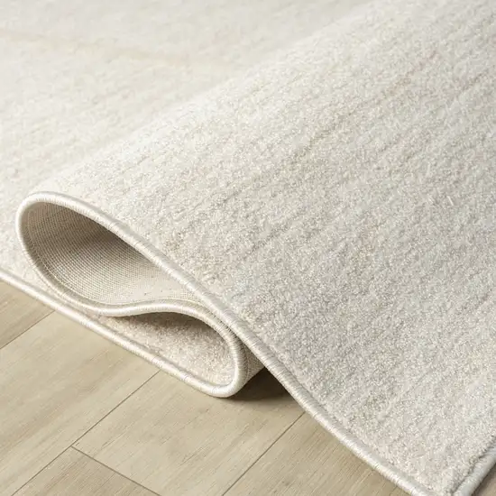 Cream And Ivory Abstract Square Rug Photo 8