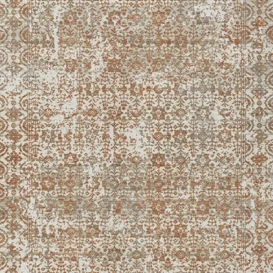 Cream And Ivory Abstract Washable Indoor Outdoor Area Rug Photo 1