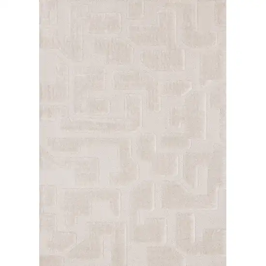 Cream And Ivory Geometric Area Rug Photo 2