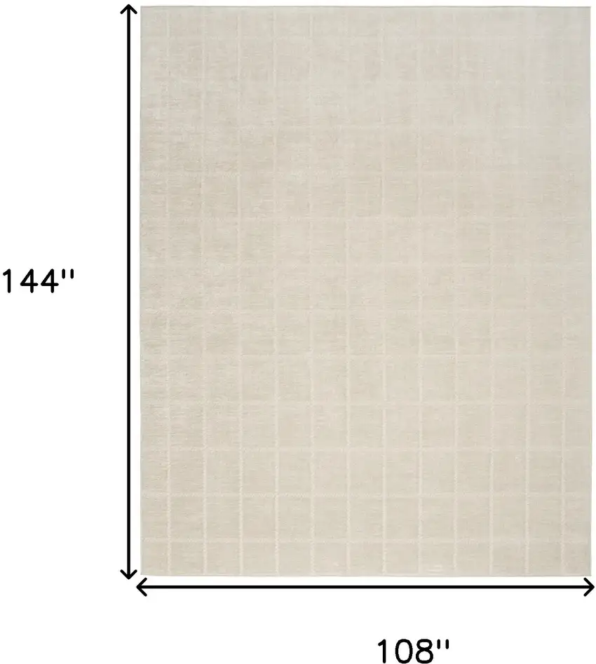 Cream And Ivory Geometric Area Rug Photo 3