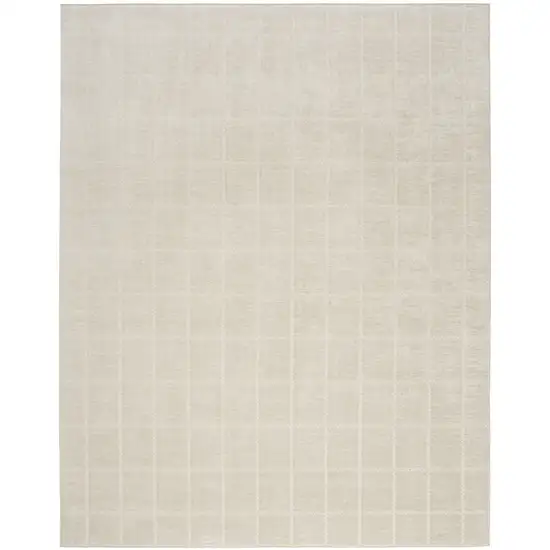 Cream And Ivory Geometric Area Rug Photo 8