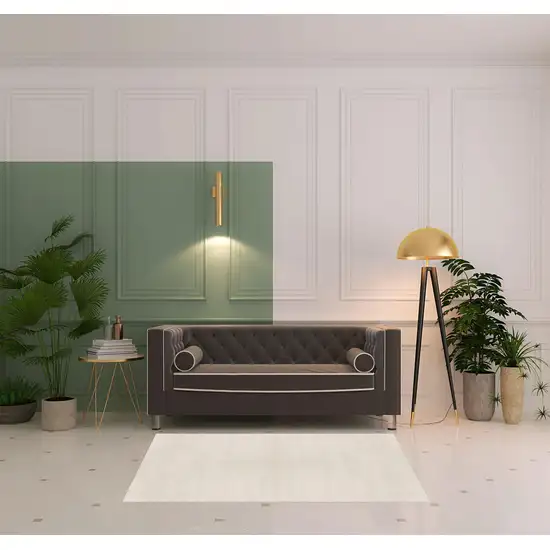 Cream And Ivory Geometric Area Rug Photo 1