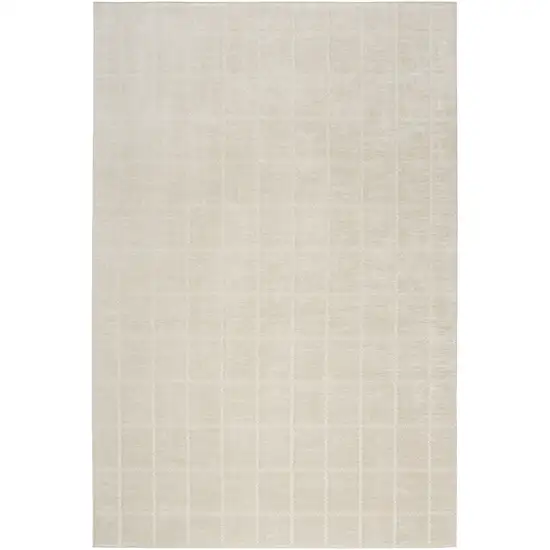 Cream And Ivory Geometric Area Rug Photo 7
