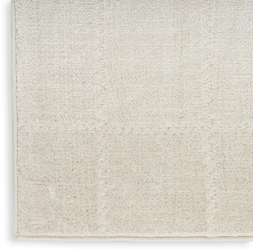 Cream And Ivory Geometric Area Rug Photo 9