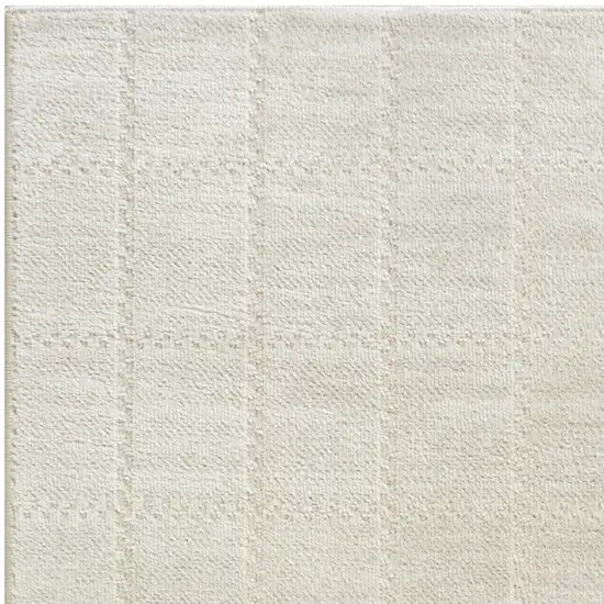 Cream And Ivory Geometric Area Rug Photo 5