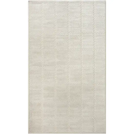 Cream And Ivory Geometric Area Rug Photo 2